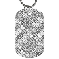 Black And White Oriental Ornate Dog Tag (one Side) by dflcprints