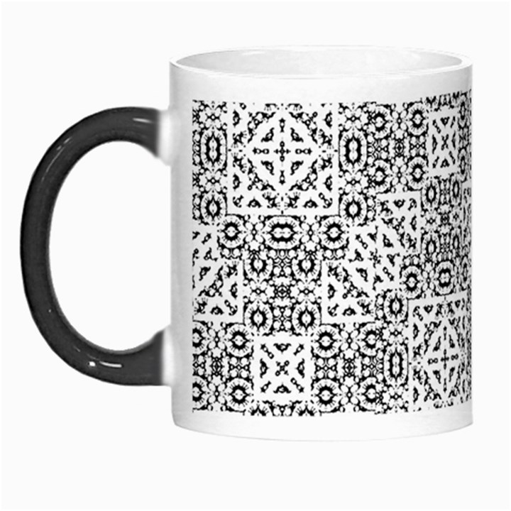 Black And White Oriental Ornate Morph Mugs