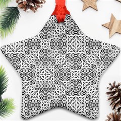 Black And White Oriental Ornate Star Ornament (two Sides) by dflcprints