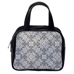 Black And White Oriental Ornate Classic Handbags (one Side) by dflcprints