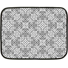 Black And White Oriental Ornate Fleece Blanket (mini) by dflcprints