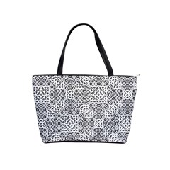 Black And White Oriental Ornate Shoulder Handbags by dflcprints