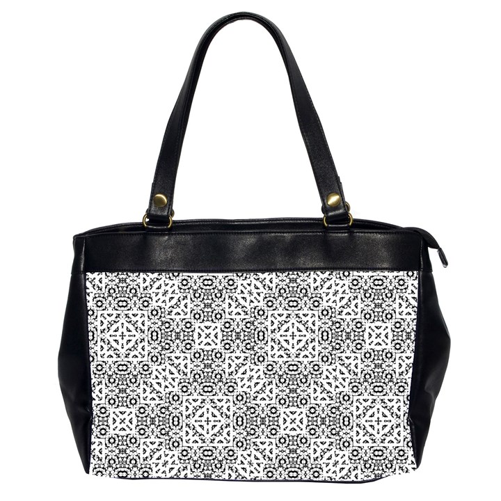 Black And White Oriental Ornate Office Handbags (2 Sides) 