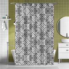 Black And White Oriental Ornate Shower Curtain 48  X 72  (small)  by dflcprints