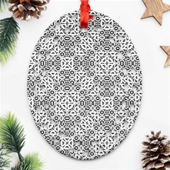 Black And White Oriental Ornate Oval Filigree Ornament (two Sides) by dflcprints