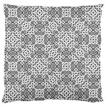 Black And White Oriental Ornate Large Cushion Case (Two Sides) Front