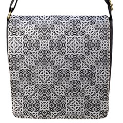 Black And White Oriental Ornate Flap Messenger Bag (s) by dflcprints