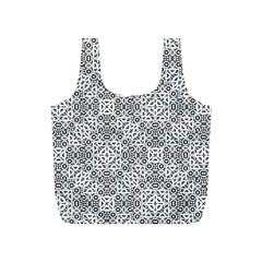 Black And White Oriental Ornate Full Print Recycle Bags (s)  by dflcprints