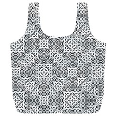 Black And White Oriental Ornate Full Print Recycle Bags (l)  by dflcprints