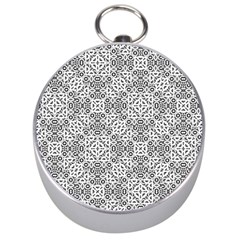 Black And White Oriental Ornate Silver Compasses by dflcprints