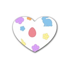 Easter Patches  Heart Coaster (4 Pack)  by Valentinaart