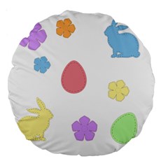 Easter Patches  Large 18  Premium Flano Round Cushions by Valentinaart