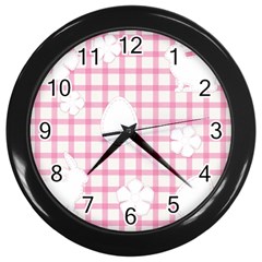 Easter Patches  Wall Clocks (Black)