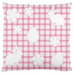 Easter Patches  Large Flano Cushion Case (One Side)