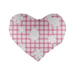 Easter Patches  Standard 16  Premium Flano Heart Shape Cushions Front