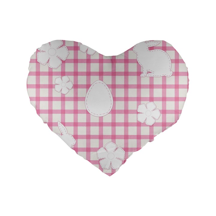 Easter Patches  Standard 16  Premium Flano Heart Shape Cushions