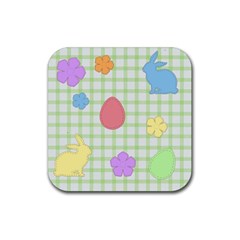 Easter Patches  Rubber Coaster (square)  by Valentinaart