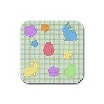 Easter Patches  Rubber Square Coaster (4 pack)  Front