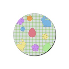 Easter Patches  Rubber Round Coaster (4 Pack)  by Valentinaart