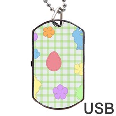 Easter Patches  Dog Tag Usb Flash (two Sides) by Valentinaart