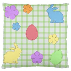 Easter Patches  Large Cushion Case (one Side) by Valentinaart