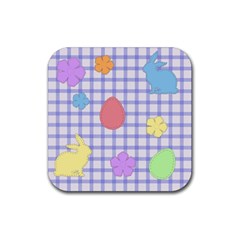 Easter Patches  Rubber Coaster (square)  by Valentinaart