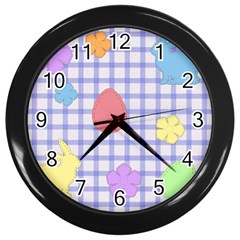 Easter Patches  Wall Clocks (black) by Valentinaart