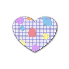 Easter Patches  Rubber Coaster (heart)  by Valentinaart