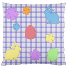 Easter Patches  Large Flano Cushion Case (two Sides) by Valentinaart