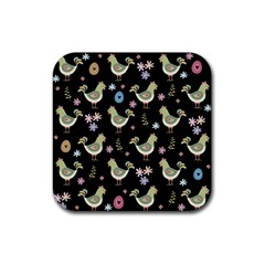 Easter Pattern Rubber Coaster (square)  by Valentinaart