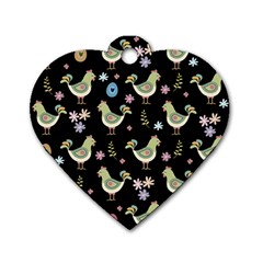 Easter Pattern Dog Tag Heart (one Side)