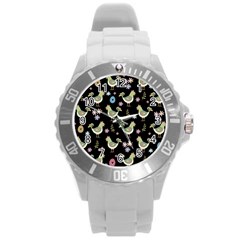 Easter Pattern Round Plastic Sport Watch (l) by Valentinaart