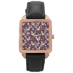 Easter Pattern Rose Gold Leather Watch  by Valentinaart