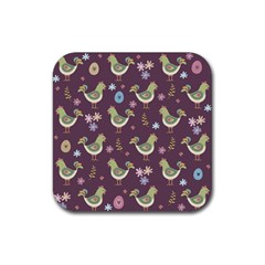 Easter Pattern Rubber Coaster (square)  by Valentinaart