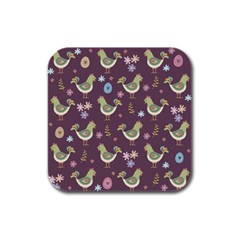 Easter Pattern Rubber Square Coaster (4 Pack)  by Valentinaart