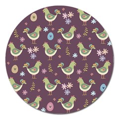 Easter Pattern Magnet 5  (round) by Valentinaart