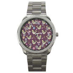 Easter Pattern Sport Metal Watch by Valentinaart