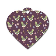 Easter Pattern Dog Tag Heart (two Sides) by Valentinaart