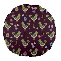 Easter Pattern Large 18  Premium Flano Round Cushions by Valentinaart