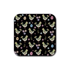 Easter Pattern Rubber Coaster (square)  by Valentinaart