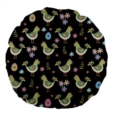 Easter Pattern Large 18  Premium Flano Round Cushions by Valentinaart