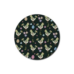 Easter Pattern Rubber Coaster (round)  by Valentinaart