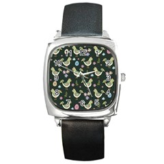 Easter Pattern Square Metal Watch by Valentinaart