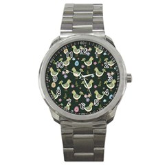 Easter Pattern Sport Metal Watch by Valentinaart