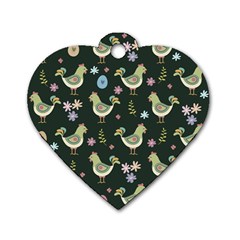 Easter Pattern Dog Tag Heart (two Sides) by Valentinaart