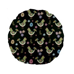 Easter Pattern Standard 15  Premium Flano Round Cushions by Valentinaart