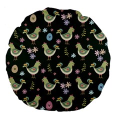 Easter Pattern Large 18  Premium Flano Round Cushions by Valentinaart