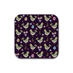 Easter Pattern Rubber Coaster (square)  by Valentinaart