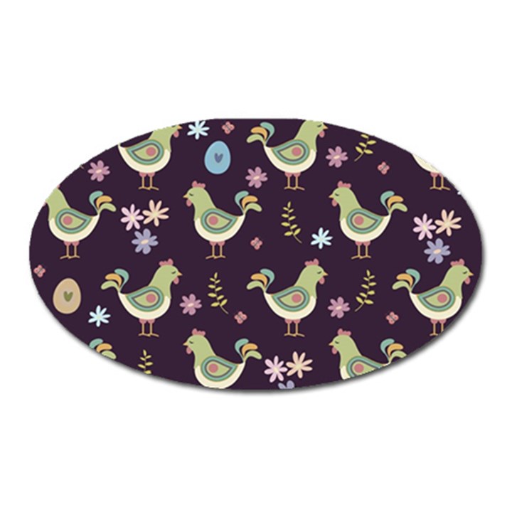 Easter Pattern Oval Magnet