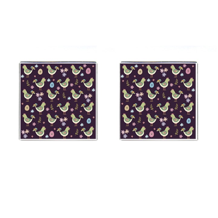 Easter Pattern Cufflinks (Square)